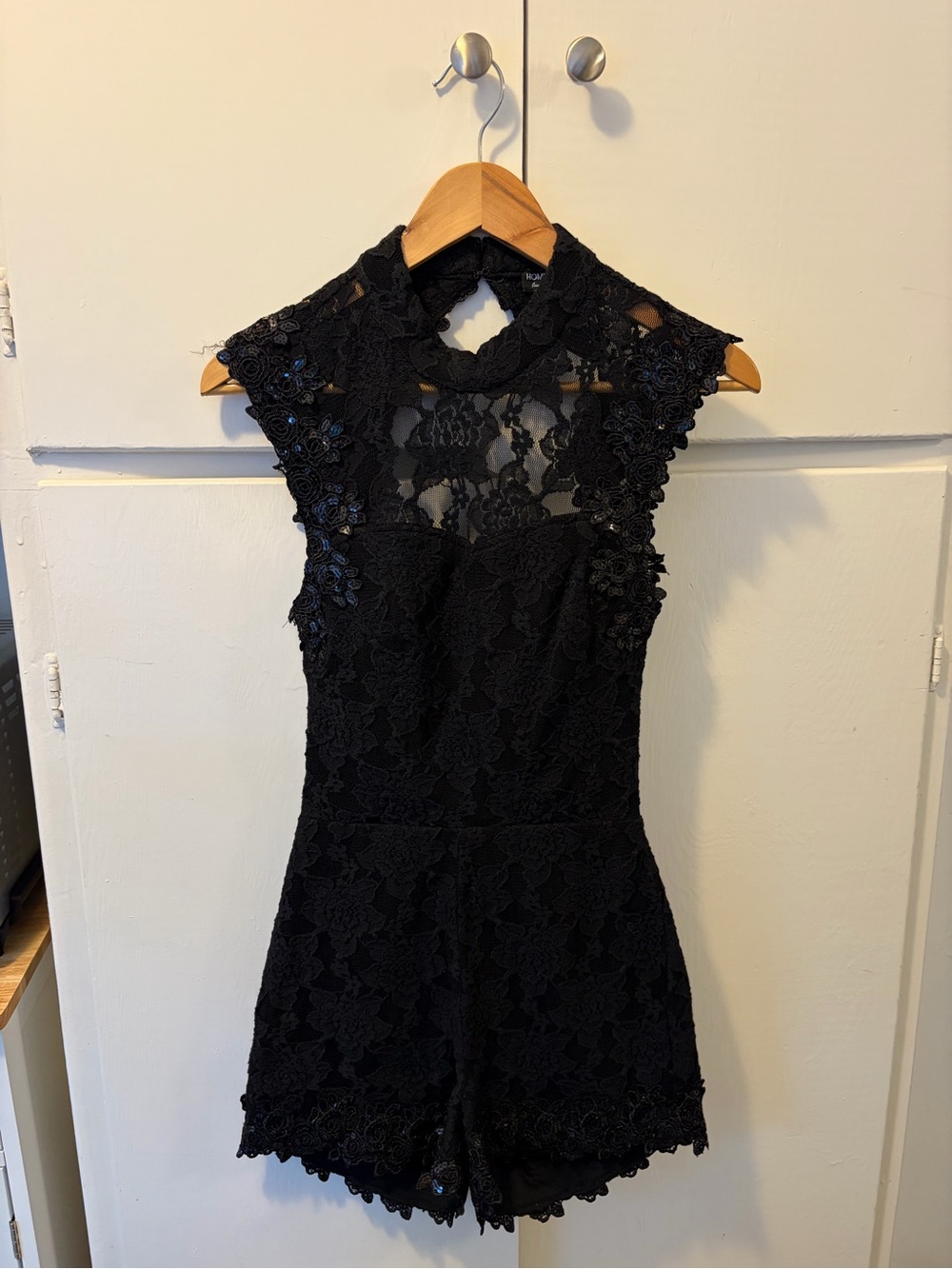 Vici Black Lace Sleeveless Romper